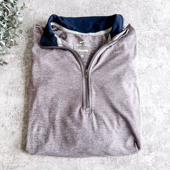 Nike Purple Long Sleeve Quarter Zip Dri-Fit Running Top Size XS - Picture 1 of 7